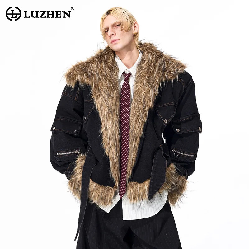 Winter Clothing Uae - LUZHEN Fashion Personalized Faux Fur Splicing