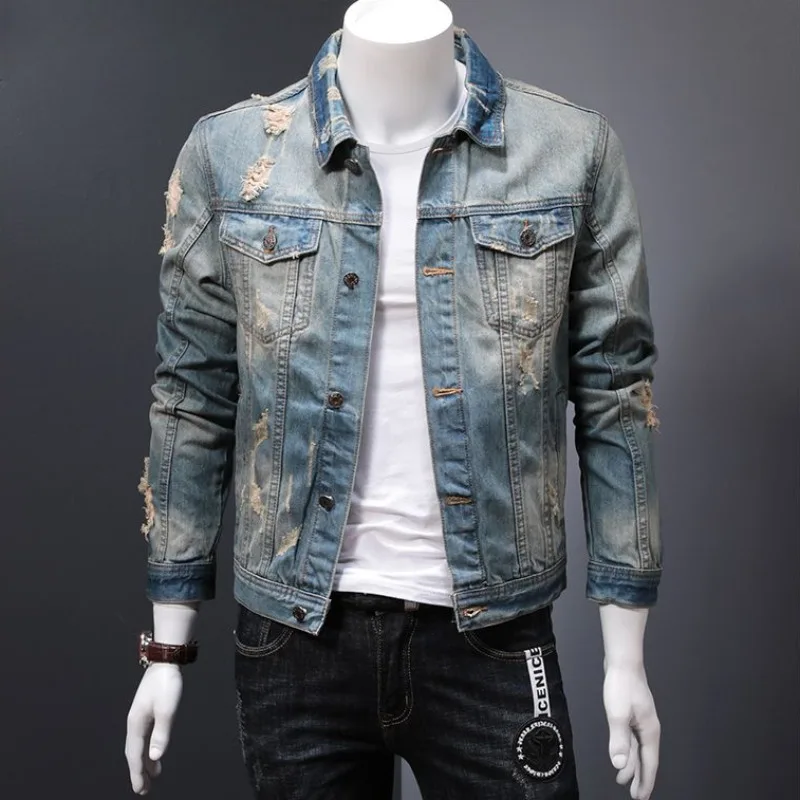 Winter Clothing Uae - Padded Denim Jackets Man Warm Button