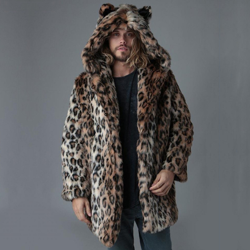 Winter Clothing Uae - Men Faux Fur Jacket Winter Coat