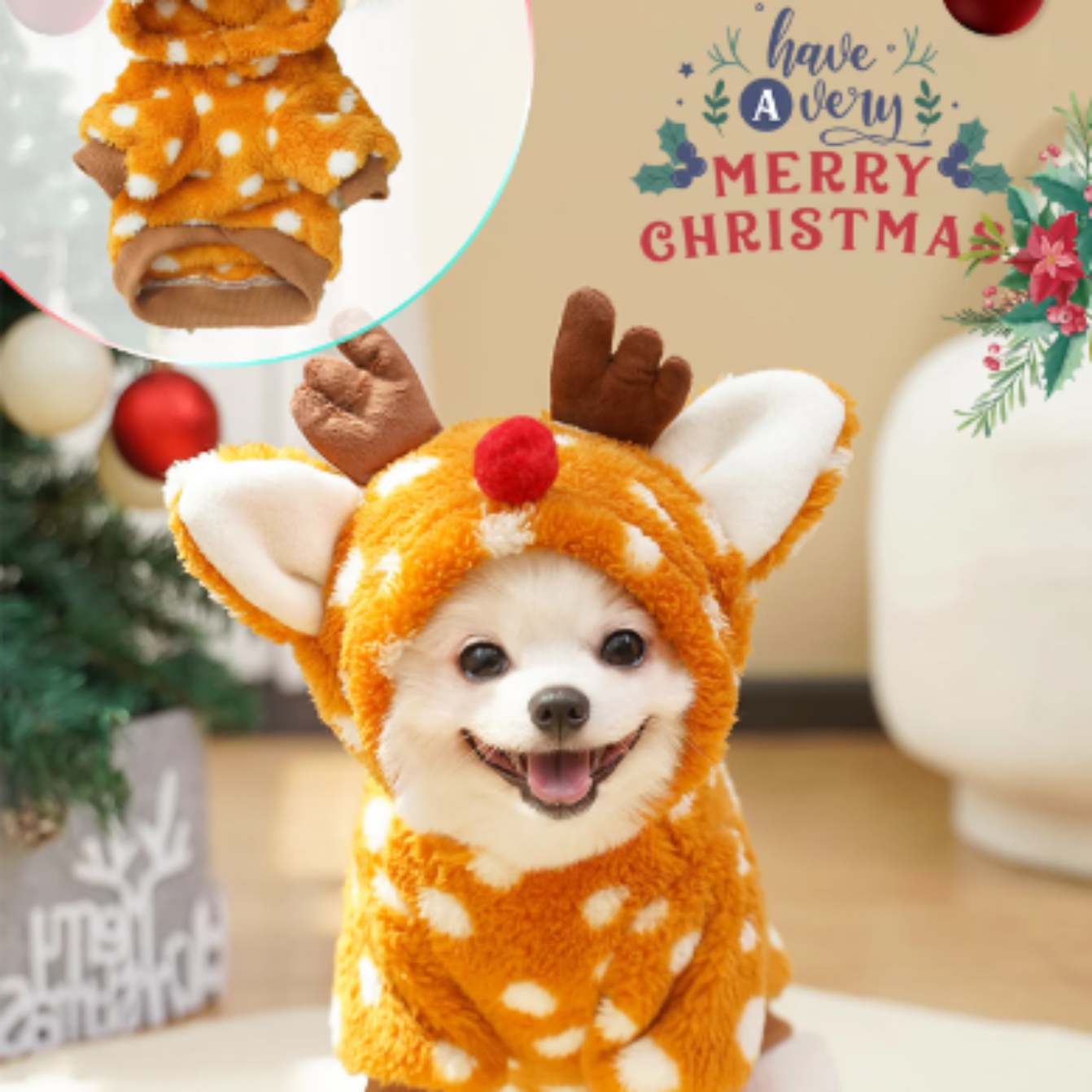 Winter Clothing Must Haves - 1pc Cute Christmas reindeer pet clothing