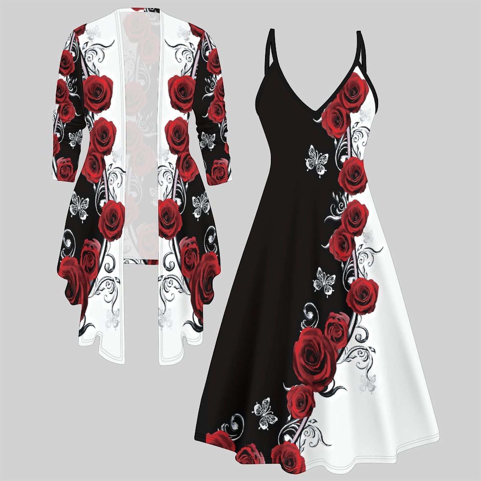 Winter Clothing Deals - Print Two Piece Set Women Midi