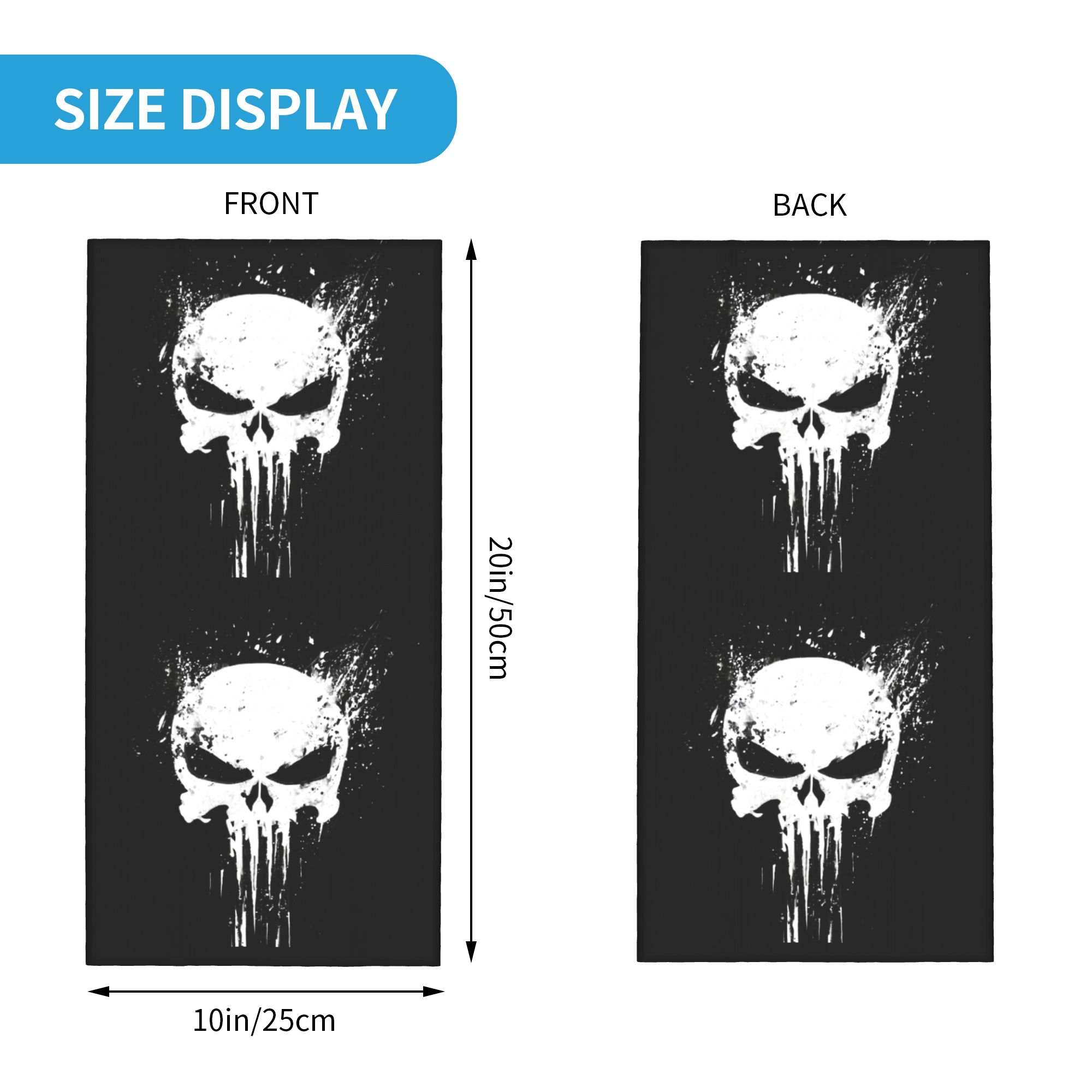 Custom Skeleton Skull Bandana  - đánh giá và giá Neck Gaiter Fleece