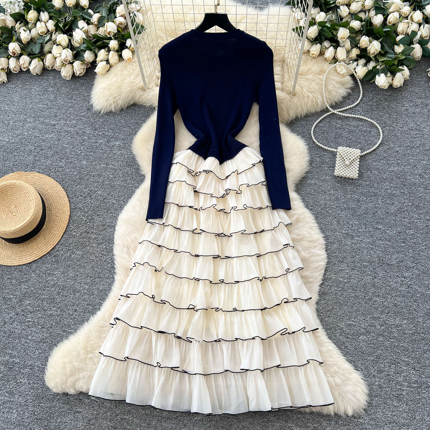 Elegant Chic Knit Tiered flora - đánh giá và giá Winter Clothing In French