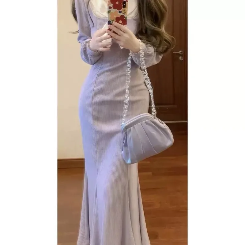 Purple Dress French Gentle Sty - đánh giá và giá Winter Clothing In French