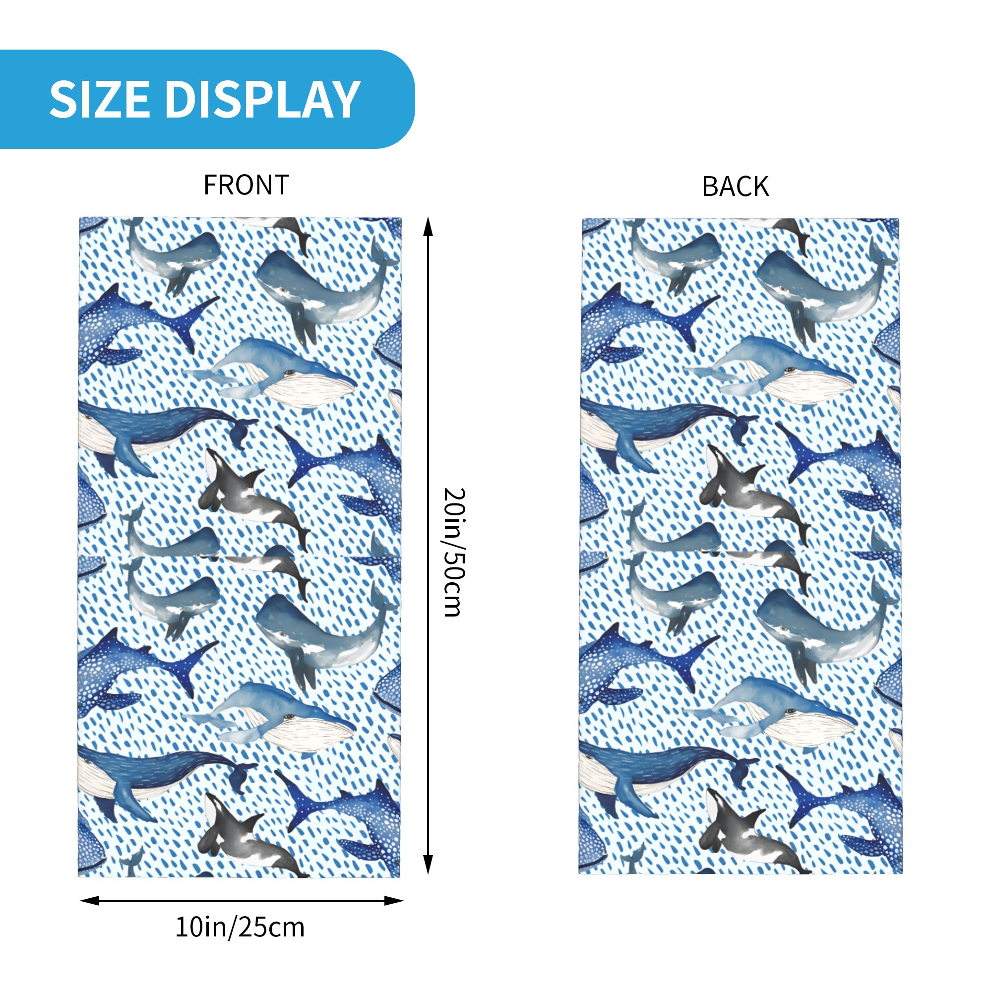 Custom Blue Watercolour Shark  - đánh giá và giá Neck Gaiter Fleece