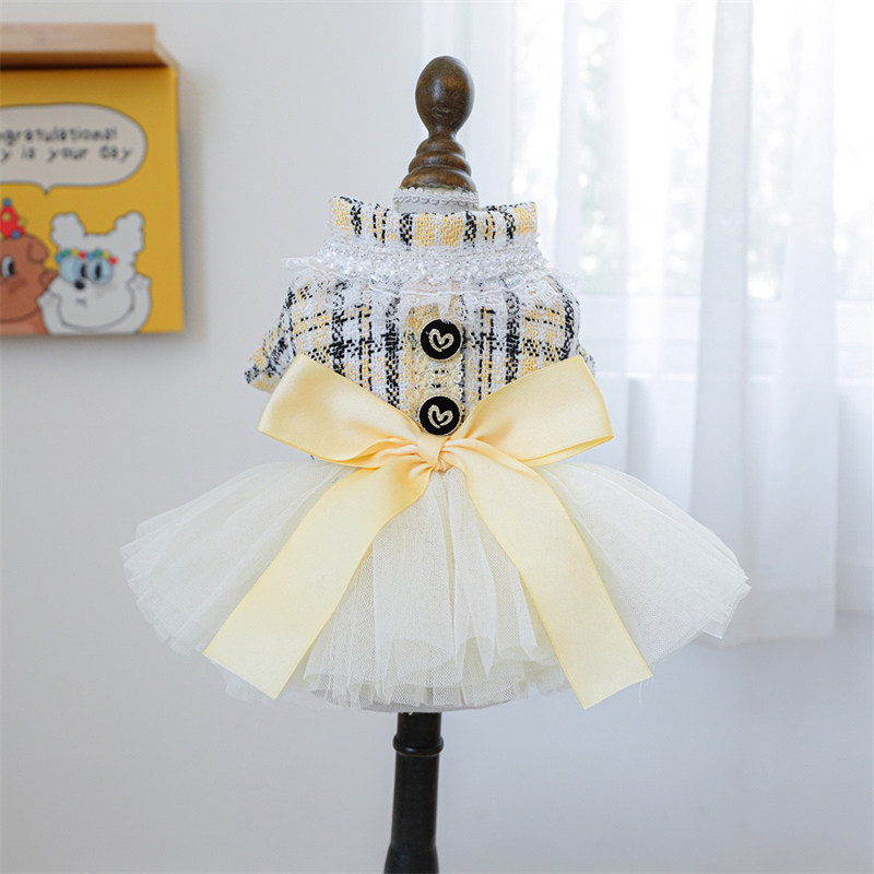 Yellow Ribbon Dresses for Dogs - đánh giá và giá Winter Clothing In French