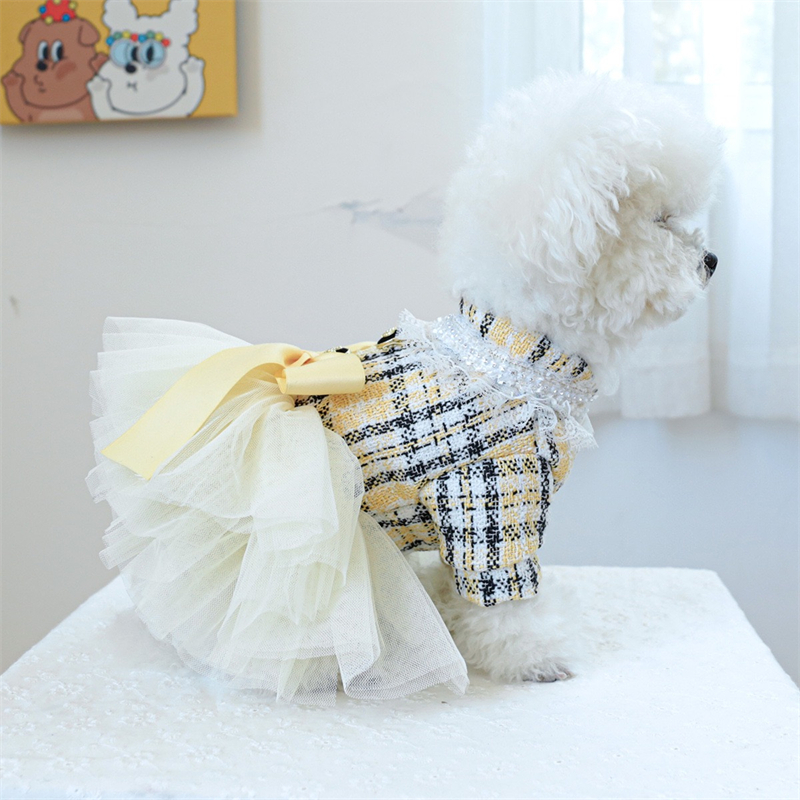 Yellow Ribbon Dresses for Dogs - đánh giá và giá Winter Clothing In French