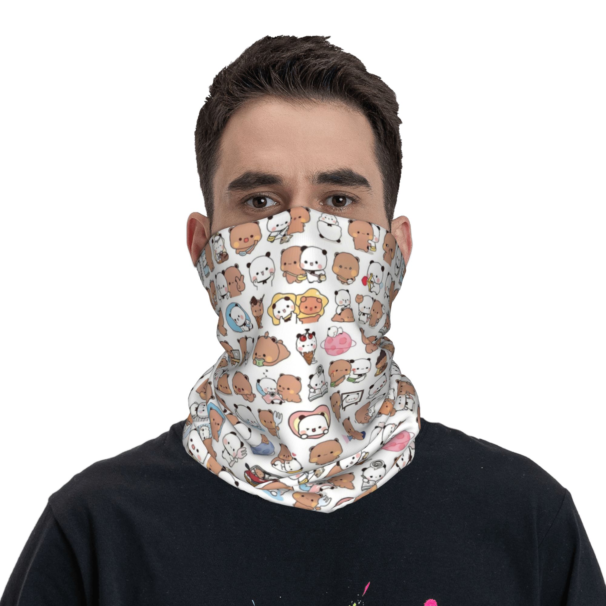 Custom Bear Cartoon Peach And  - đánh giá và giá Neck Gaiter Fleece