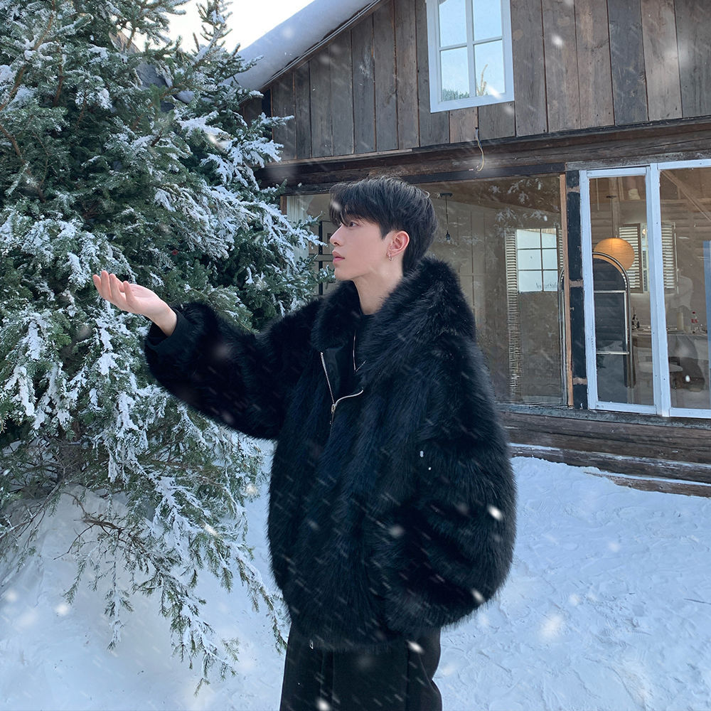 Men Faux Fur Coats Jackets Hoo - đánh giá và giá Winter Clothing Uae