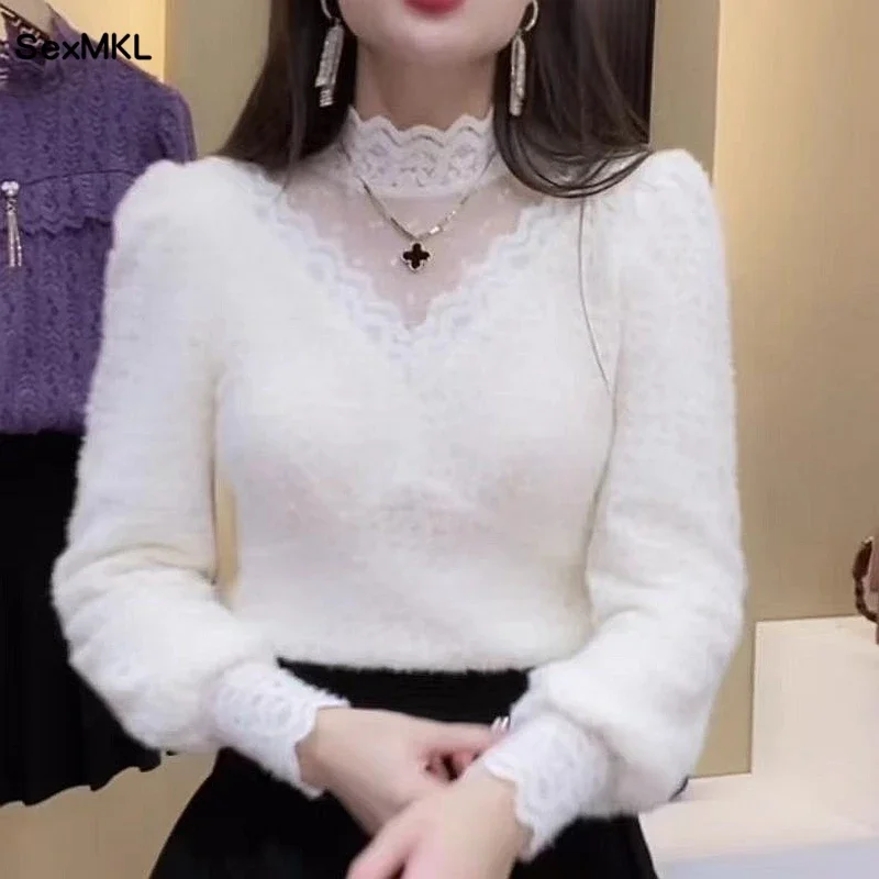 Autumn Winter Lace Tops Blouse - đánh giá và giá Winter Clothing Factory Outlet