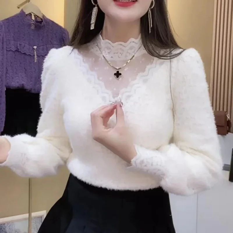 Autumn Winter Lace Tops Blouse - đánh giá và giá Winter Clothing Factory Outlet