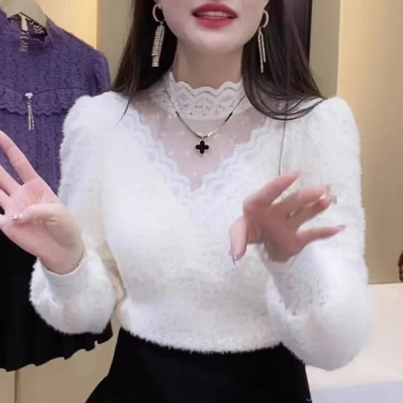 Autumn Winter Lace Tops Blouse - đánh giá và giá Winter Clothing Factory Outlet