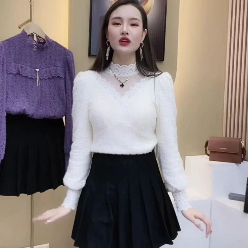 Autumn Winter Lace Tops Blouse - đánh giá và giá Winter Clothing Factory Outlet