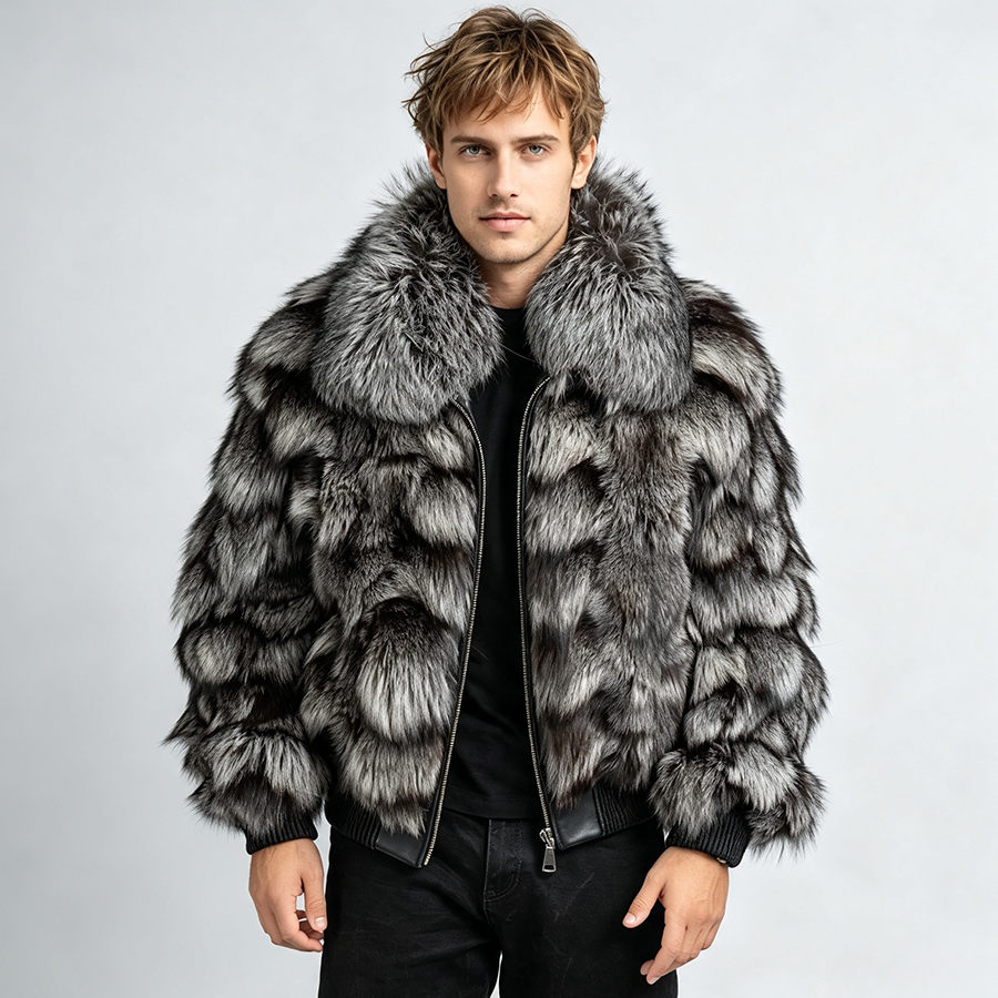 Real Silver Fox Fur Jacket Wit - đánh giá và giá Winter Clothing Uae
