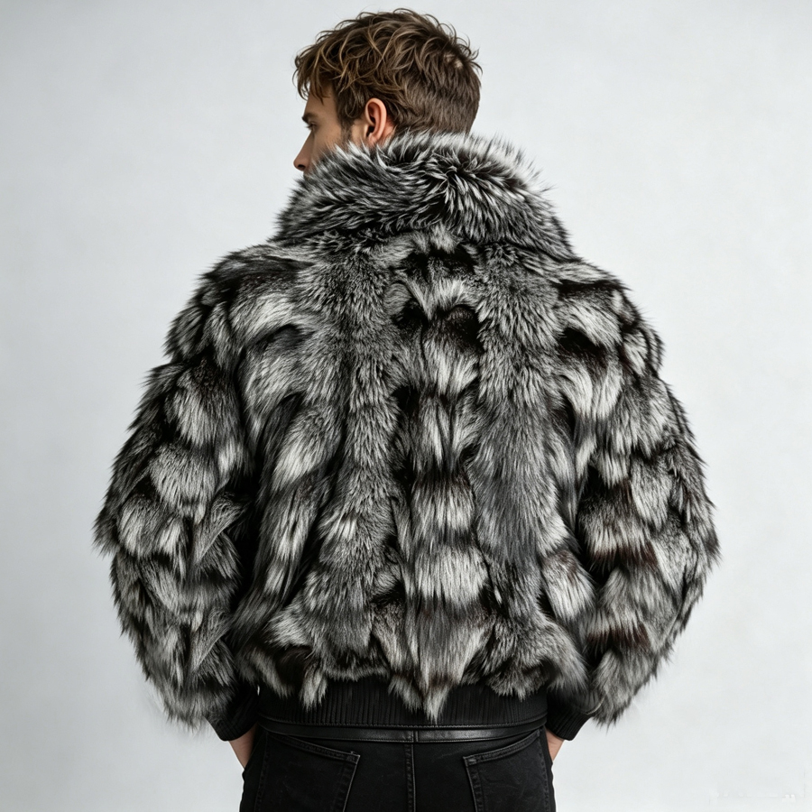 Real Silver Fox Fur Jacket Wit - đánh giá và giá Winter Clothing Uae