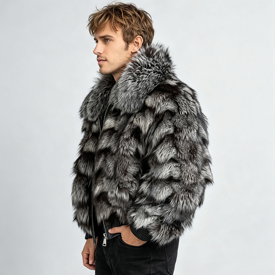 Real Silver Fox Fur Jacket Wit - đánh giá và giá Winter Clothing Uae