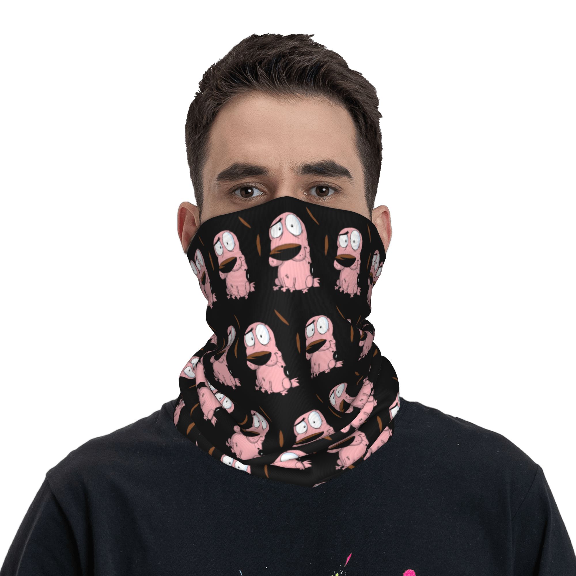Custom Cartoon Courage Dog Win - đánh giá và giá Neck Gaiter Fleece
