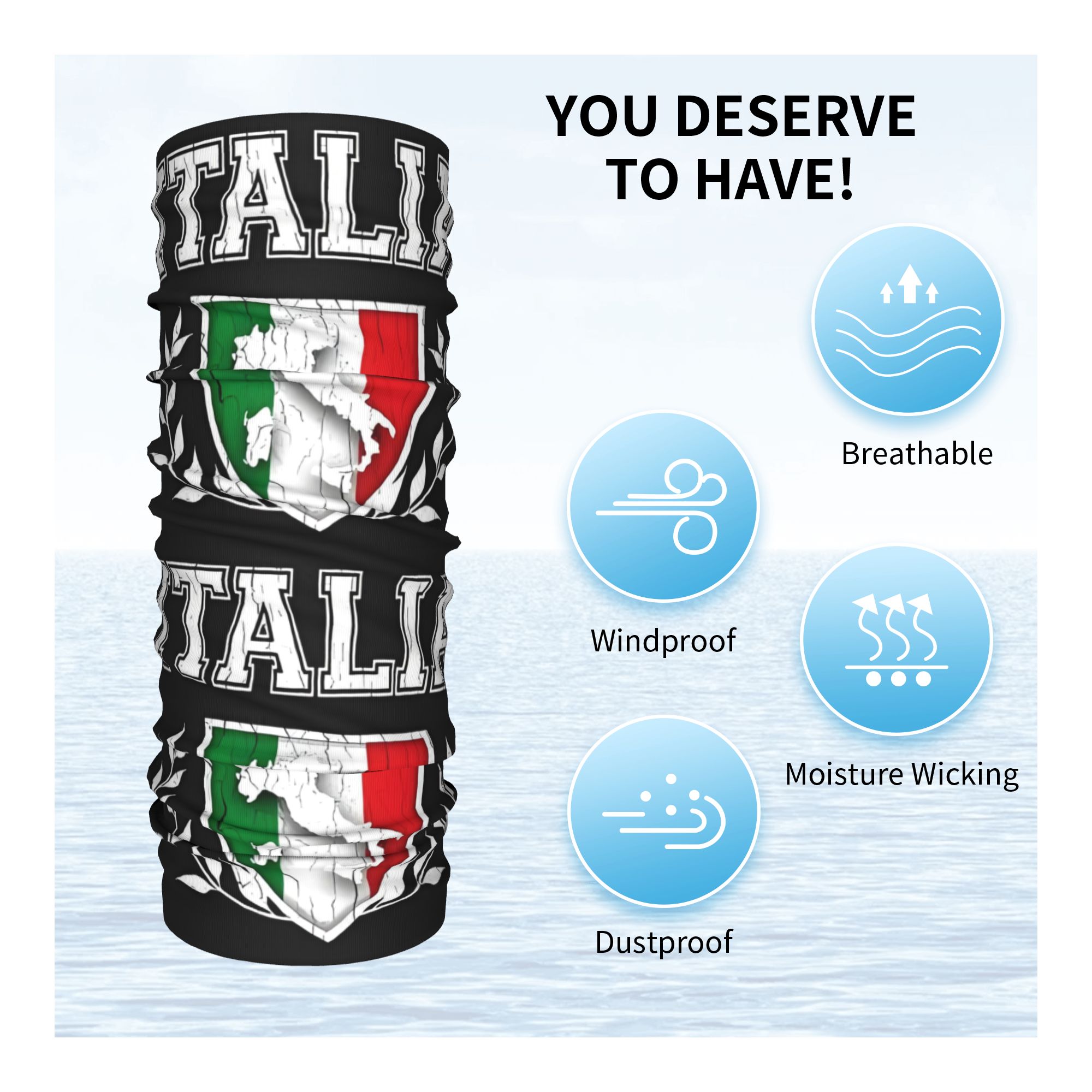 Custom Italy Flag Bandana Neck - đánh giá và giá Neck Gaiter Fleece