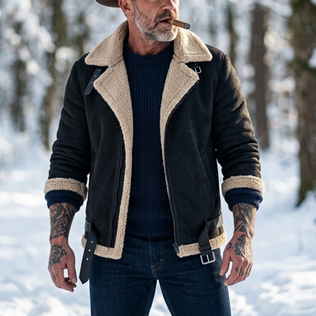Men Winter Faux Suede Jacket F - đánh giá và giá Winter Clothing Uae