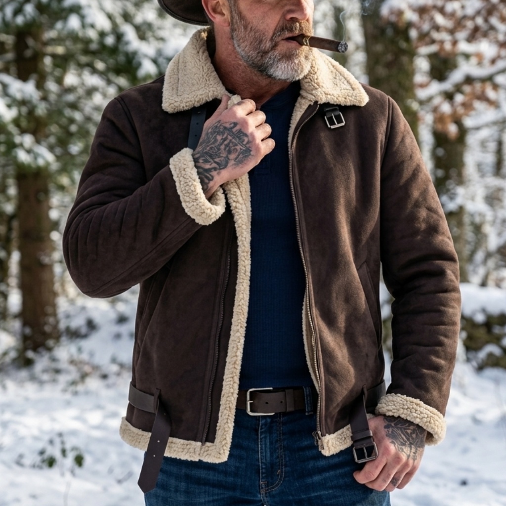 Men Winter Faux Suede Jacket F - đánh giá và giá Winter Clothing Uae