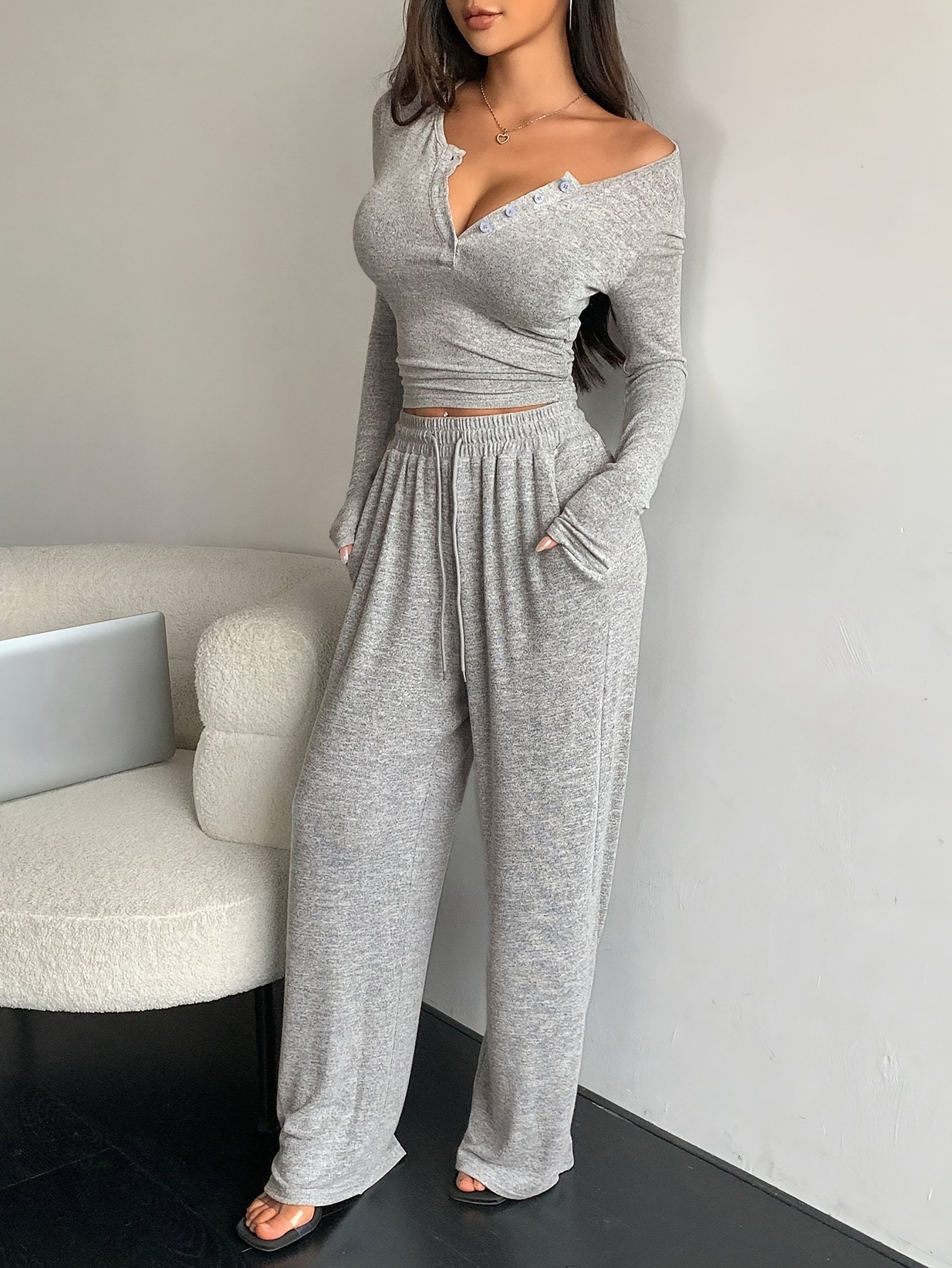 Solid Color Pant Sets Autumn W - đánh giá và giá Winter Clothing Deals
