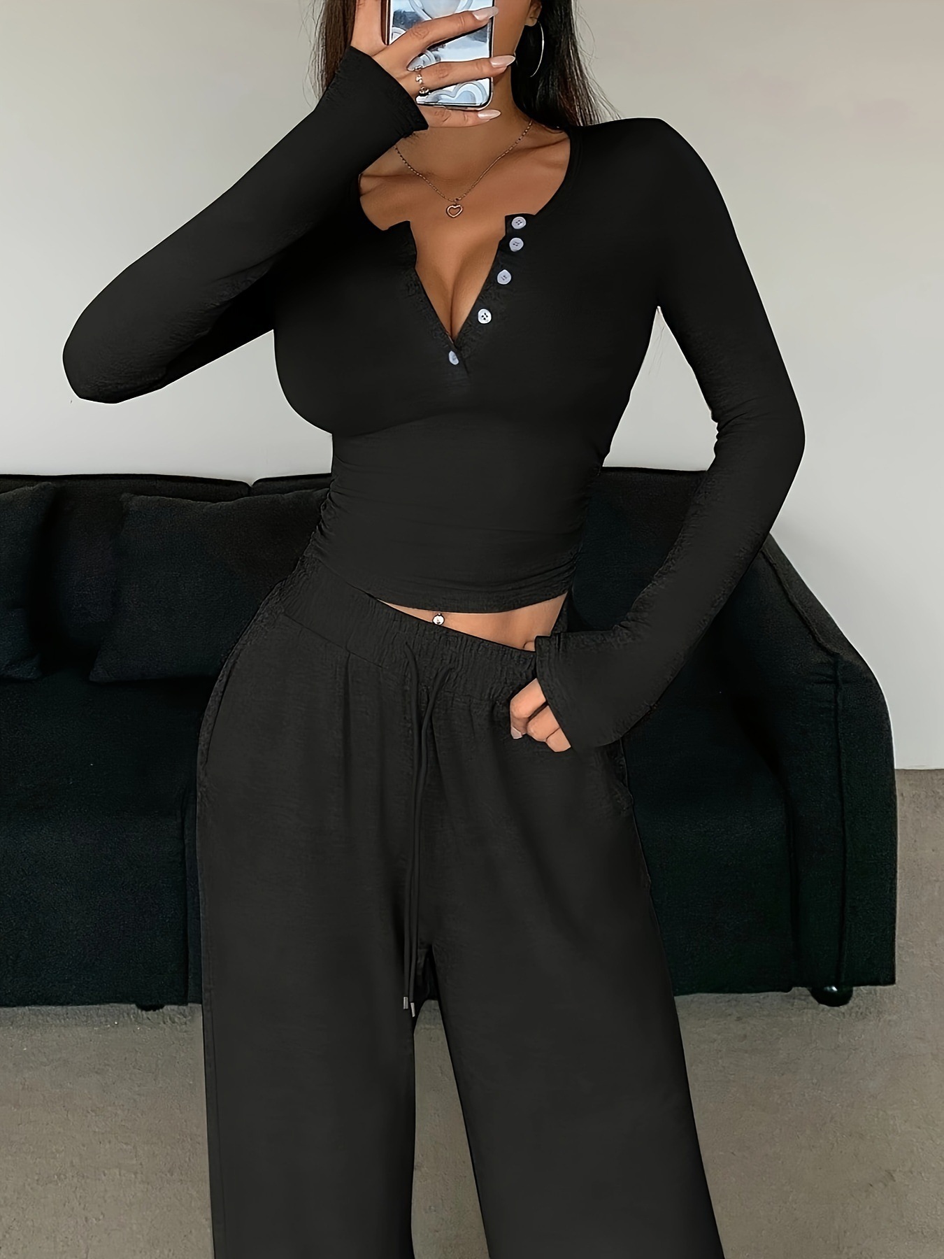Solid Color Pant Sets Autumn W - đánh giá và giá Winter Clothing Deals