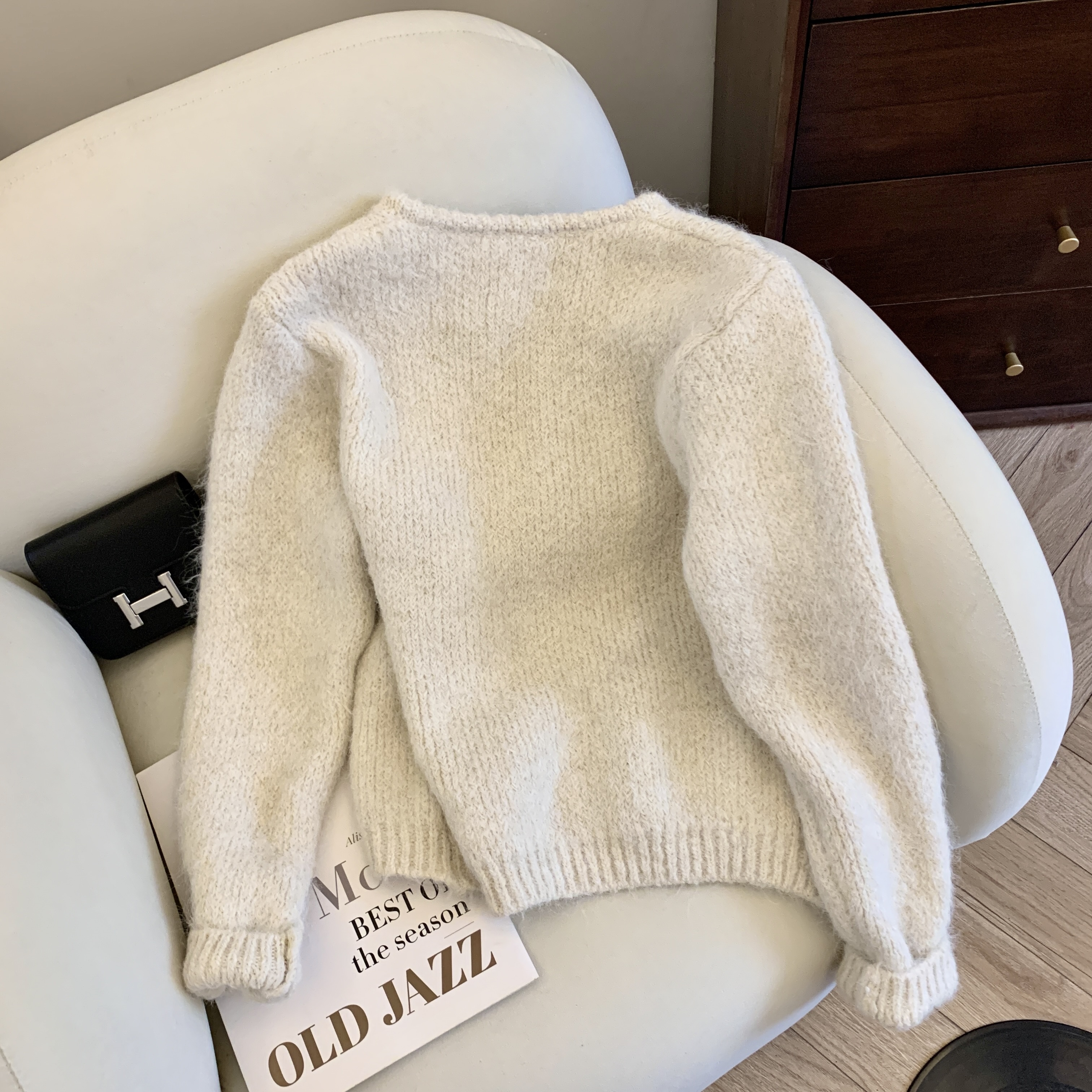 Women Off White V-Neck Cardiga - đánh giá và giá Winter Clothing Factory Outlet