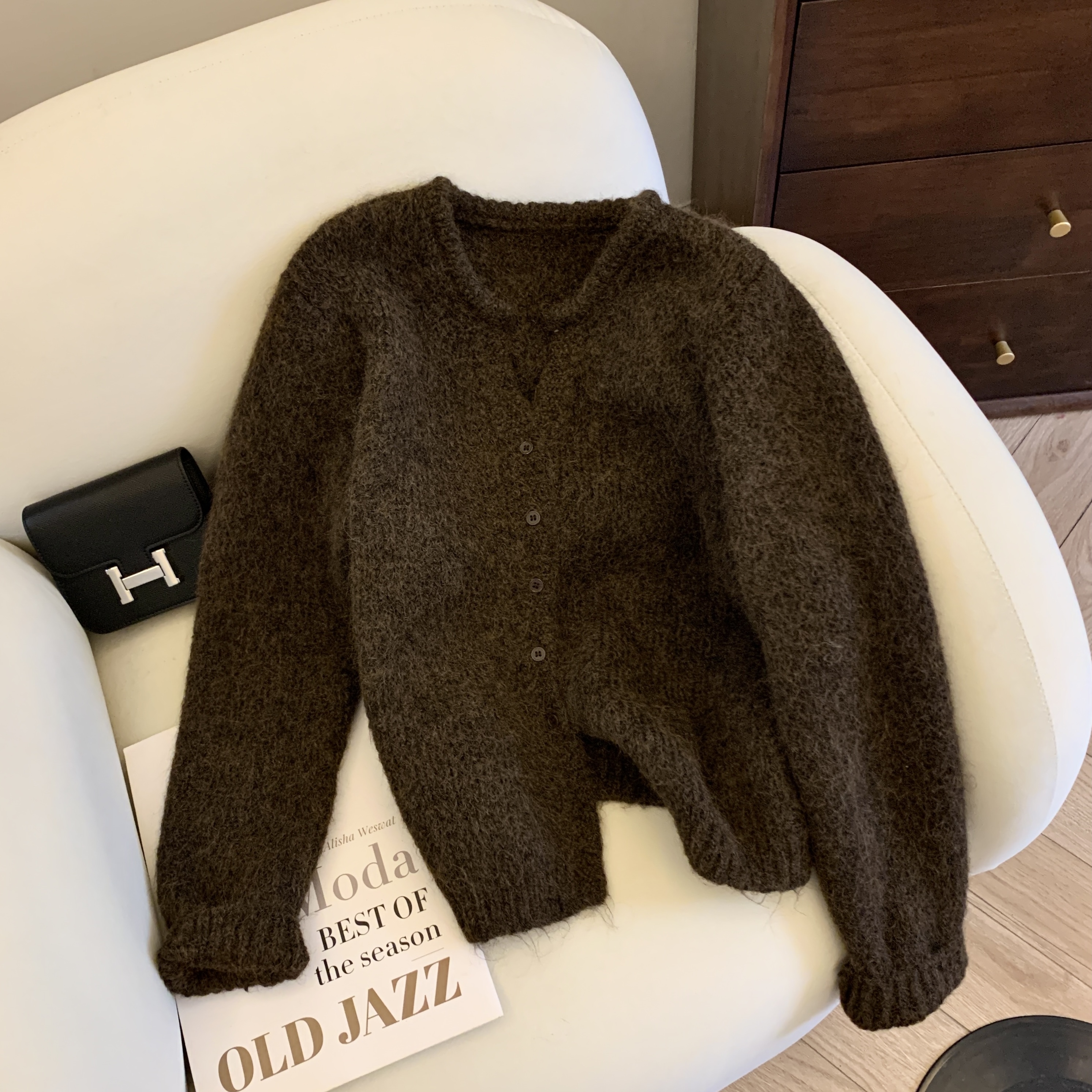 Women Off White V-Neck Cardiga - đánh giá và giá Winter Clothing Factory Outlet
