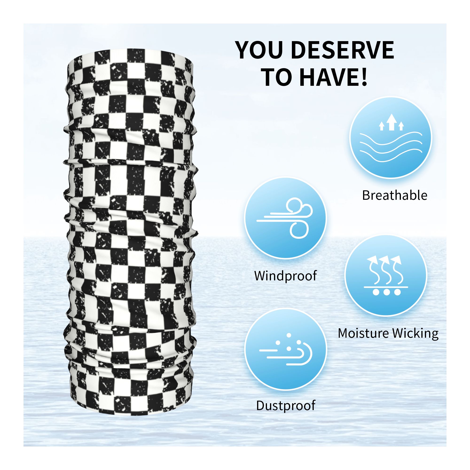 Custom Retro Checkered Flag Wi - đánh giá và giá Neck Gaiter Fleece