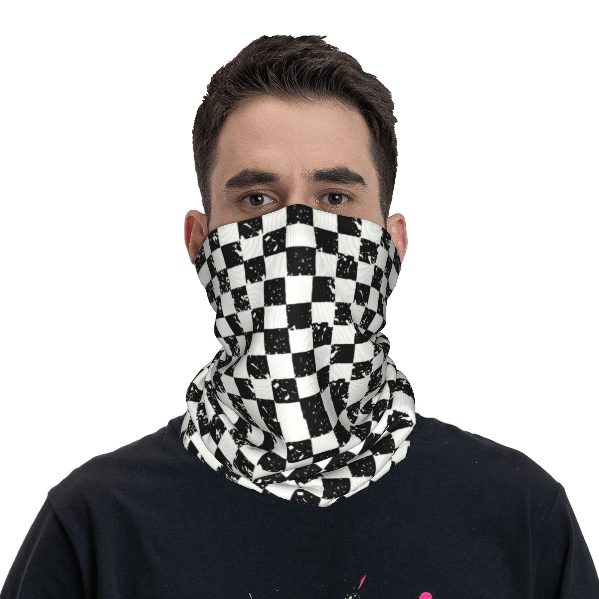 Custom Retro Checkered Flag Wi - đánh giá và giá Neck Gaiter Fleece