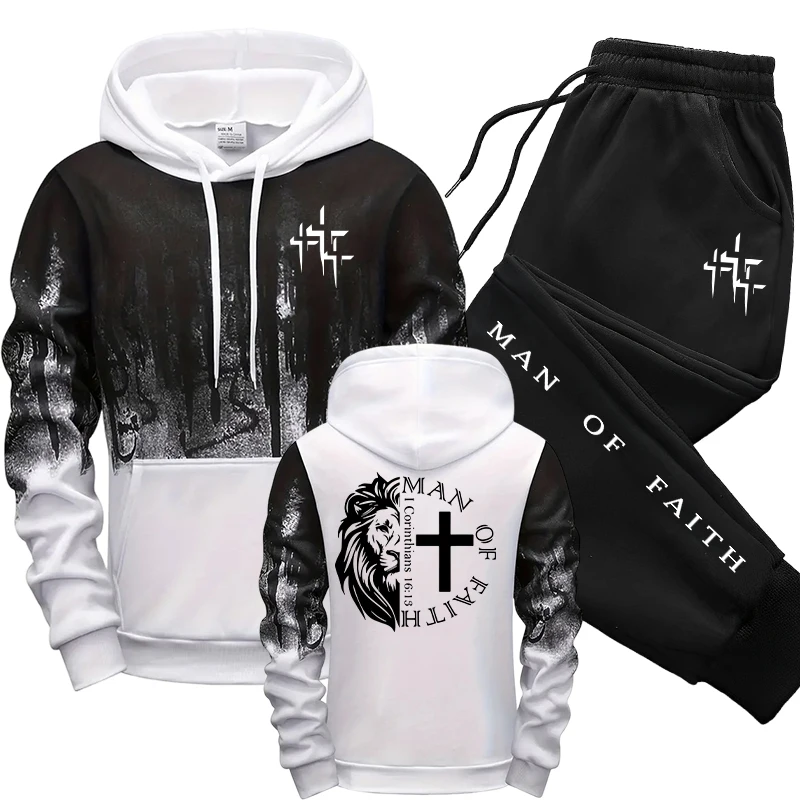 Man of Faith Pattern Men's Set - đánh giá và giá Winter Clothing