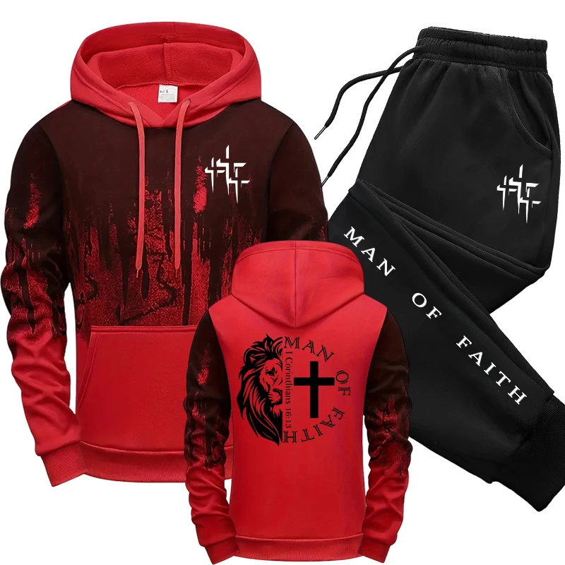 Man of Faith Pattern Men's Set - đánh giá và giá Winter Clothing