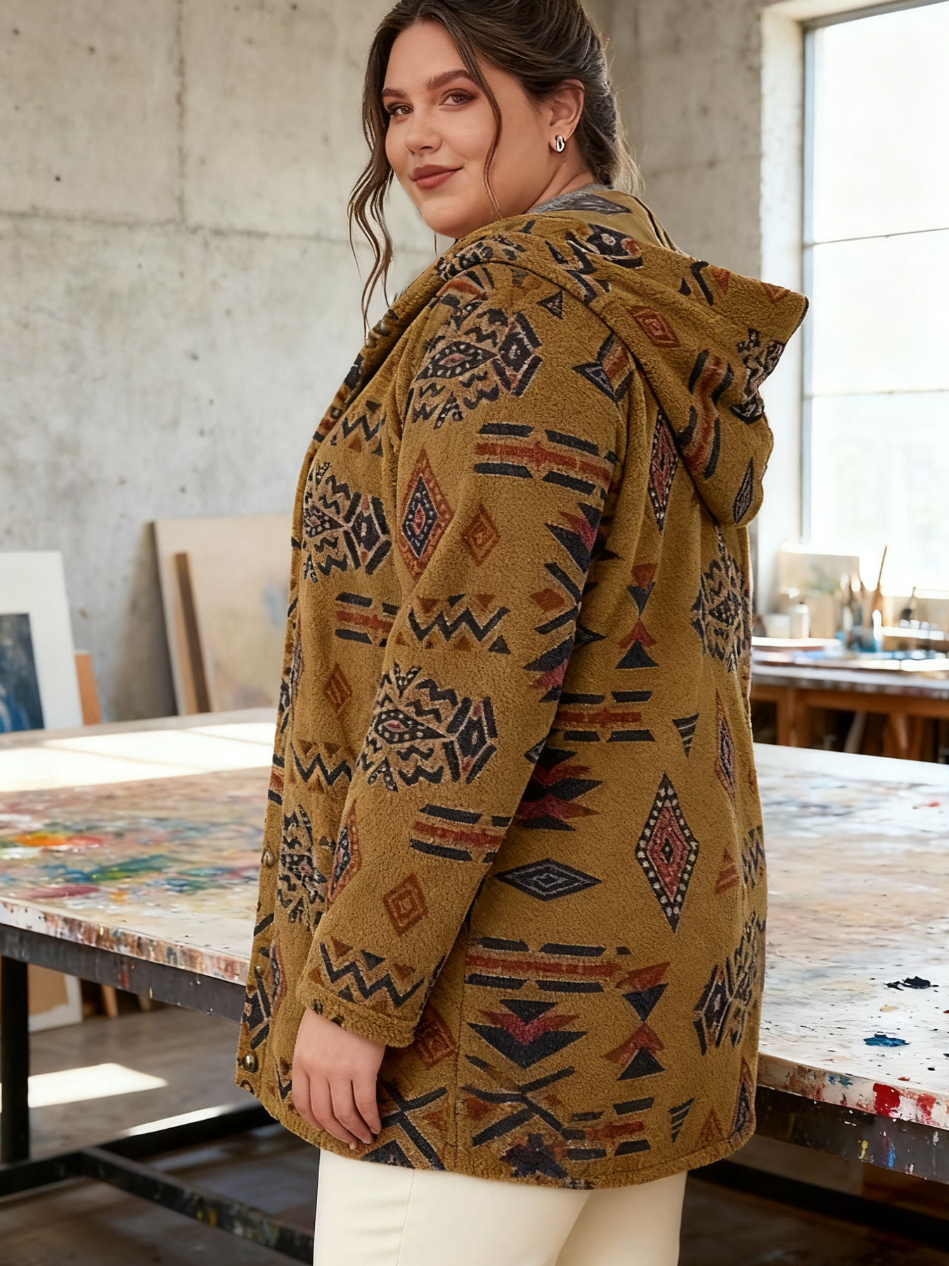 Plus Size Women Vintage Aztec  - đánh giá và giá Winter Clothing Deals