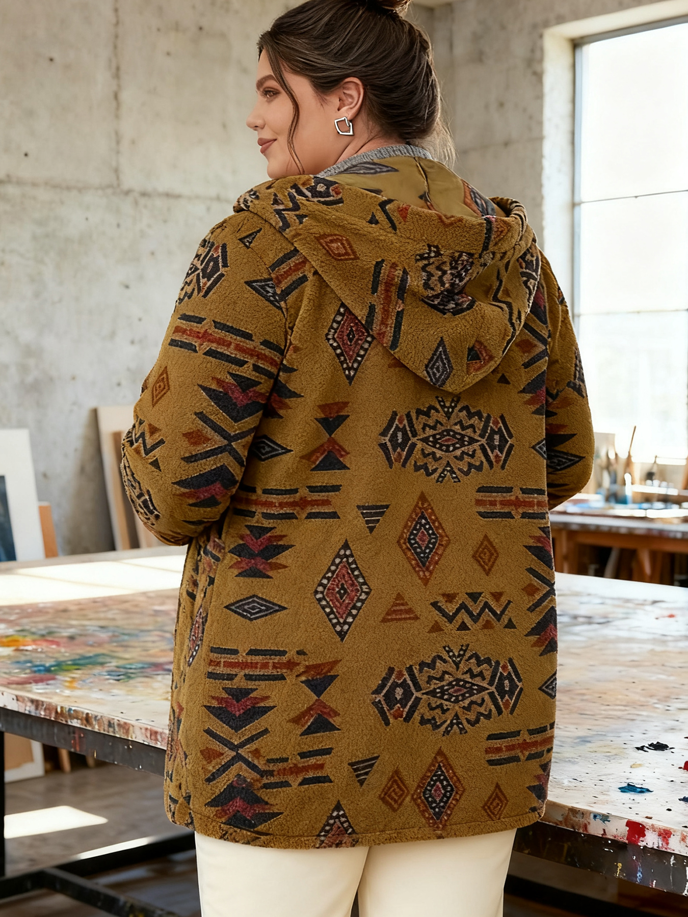 Plus Size Women Vintage Aztec  - đánh giá và giá Winter Clothing Deals