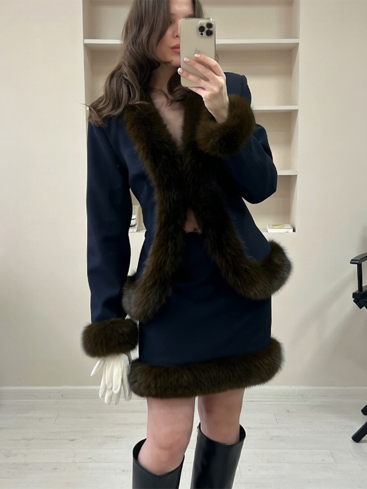 Women's Fur Patchwork Skirt Su - đánh giá và giá Winter Clothing Deals