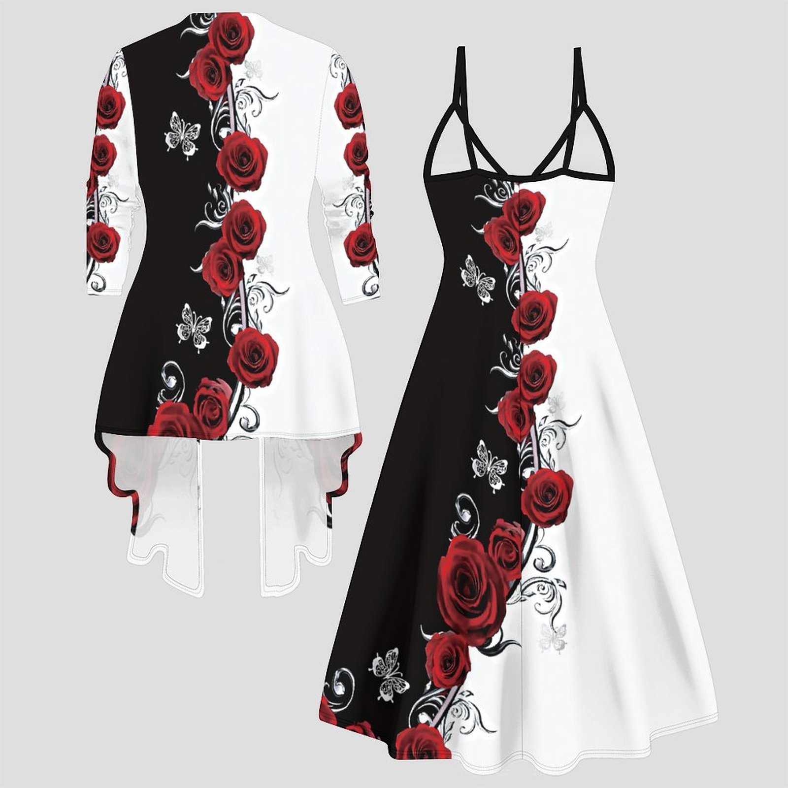 Print Two Piece Set Women Midi - đánh giá và giá Winter Clothing Deals
